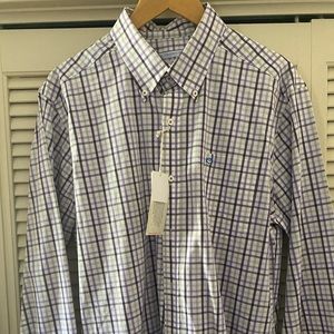NWT. Large southern tide purple gingham button down
